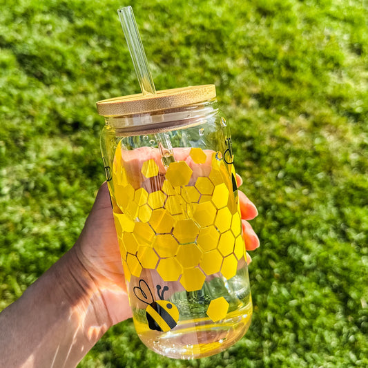 Honey Bee Glass Cup