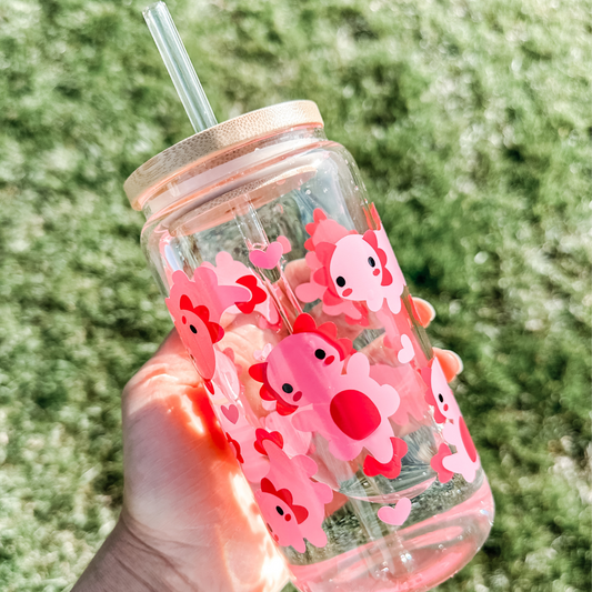 Baby Axolotls Glass Cup